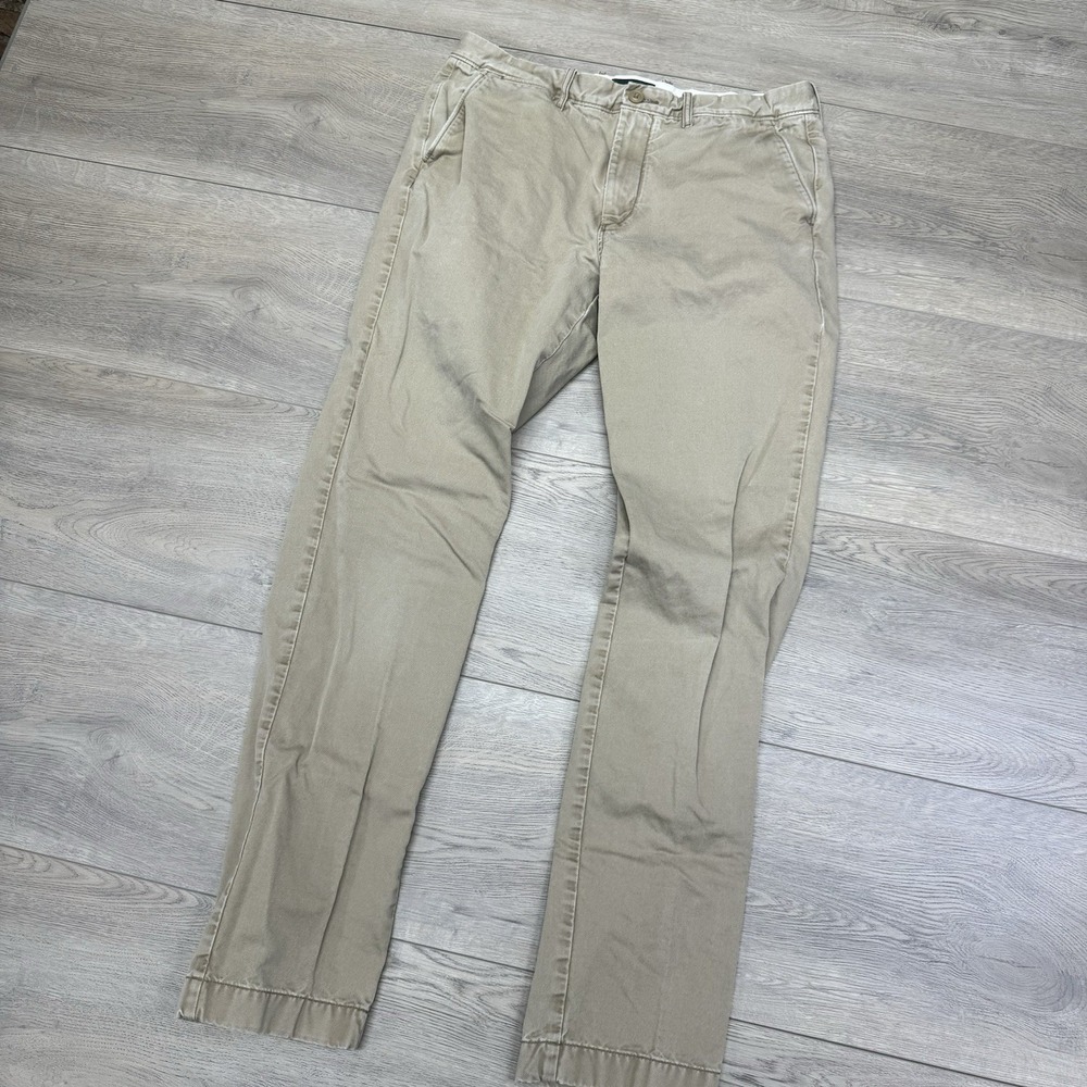 J‎ Crew Oarsman Khaki Beige Pants Men's Sz 32x34 Preppy Casual